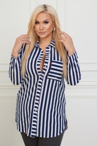 Tunika koszulowa plus size w paseczki mod. M26929 (r. 44-58) 