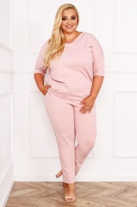 Komplet dresowy plus size JENNY PUDROWY (r.44-54) 