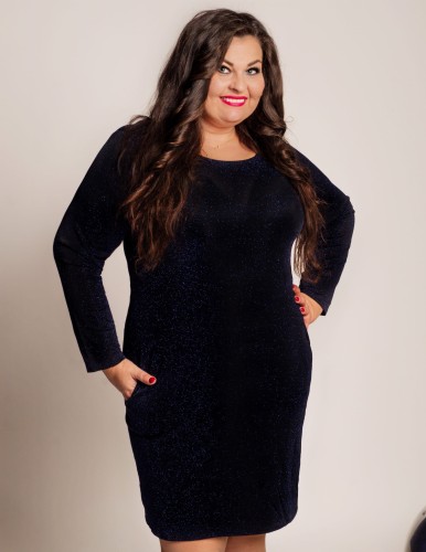 Sukienka brokatowa plus size MISI ( r. 44-54) 