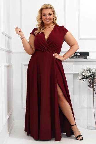 Afrodi bordowa sukienka PLus Size ( r. 44-54)