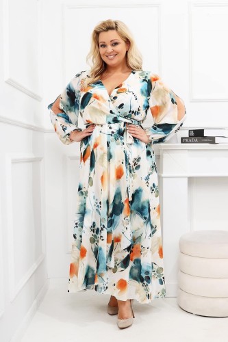 Szyfonowa sukienka plus size maxi LAILA mod 66 ( r. 46-56 )  