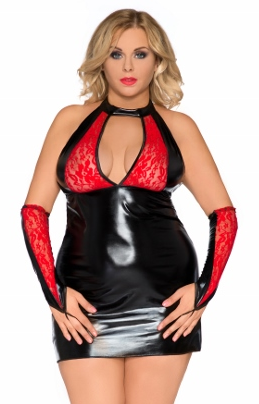 Koszulka plus size z dzianiny typu wet look Z/5009 ( r.44-56)