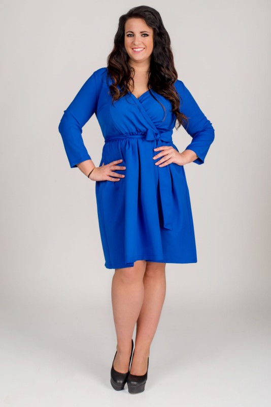 ANA - Sukienka plus size wiązana w talii  ( r. 44-52)