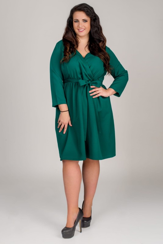 ANA - Sukienka plus size wiązana w talii  ( r. 44-52) 
