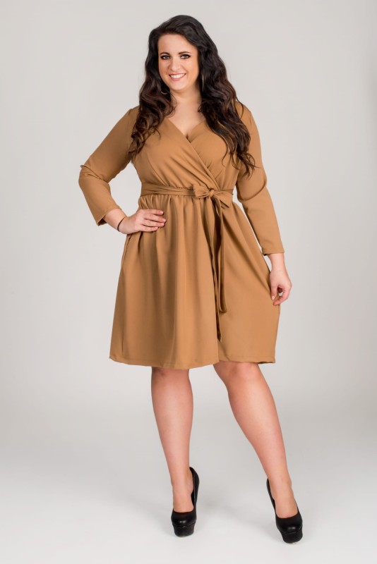 ANA - Sukienka plus size wiązana w talii ( r.44-52)