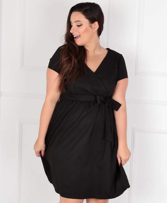 Sukienka plus size wiązana w talii  COCO ( L.r 44-52)  