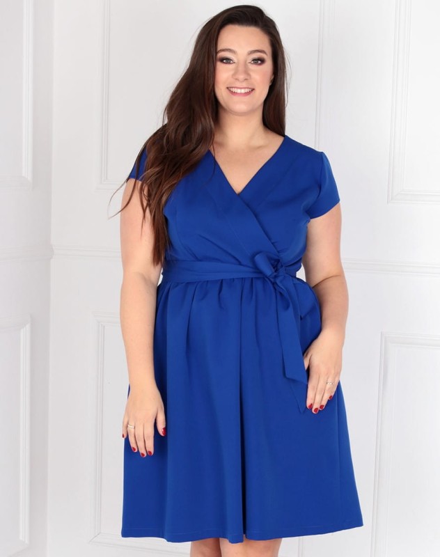 Sukienka plus size wiązana w talii  COCO ( L.r 44-52)  