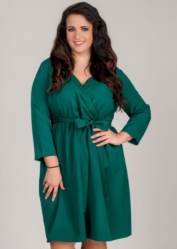 Sukienka plus size wiązana w talii  COCO ( L.r 44-52)  