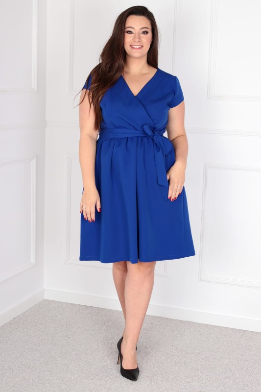 Sukienka plus size wiązana w talii  COCO ( L.r 44-52)  