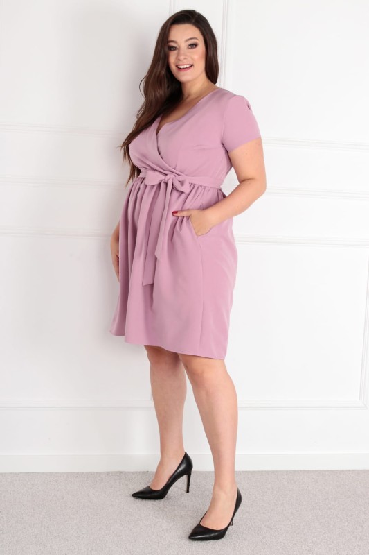 Sukienka plus size wiązana w talii  COCO ( L.r 44-52)  