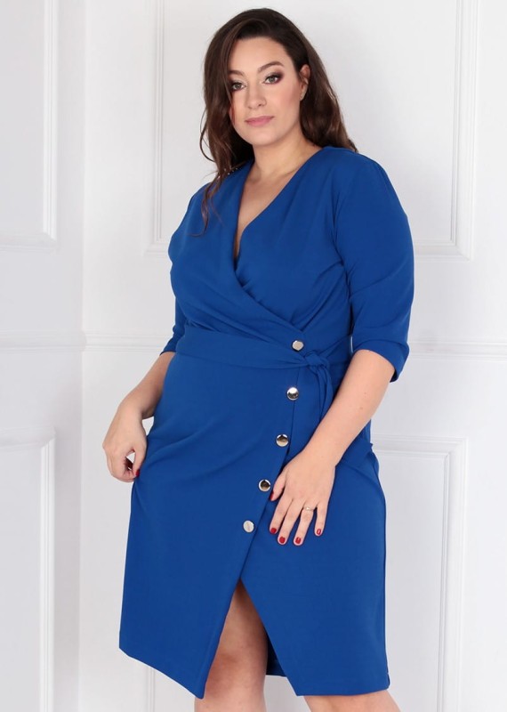 Sukienka plus size z guziczkami KITTY  ( r. 44-52)