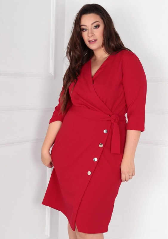 Sukienka plus size z guziczkami KITTY  ( r. 44-52)