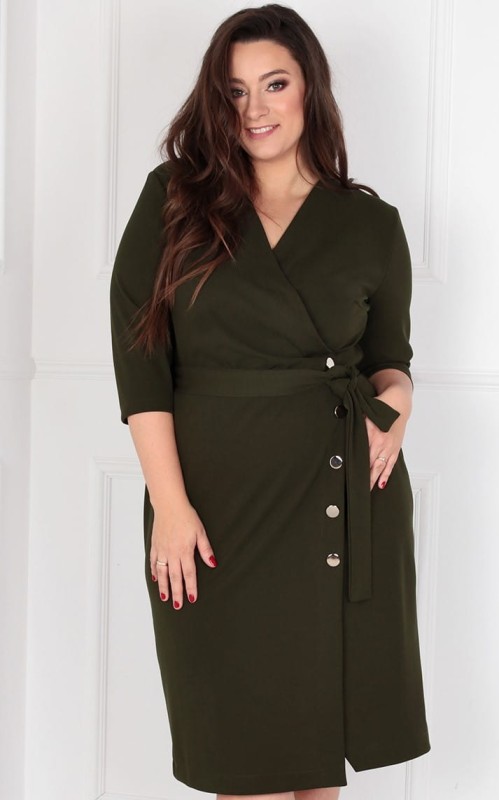 Sukienka plus size z guziczkami KITTY  ( r. 44-52)