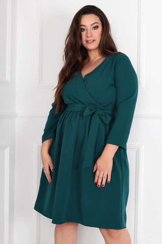 ANA - Sukienka plus size wiązana w talii  ( r. 44-52) 