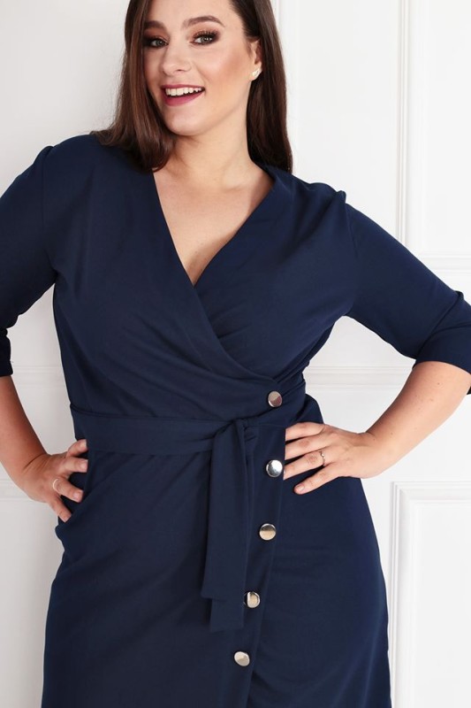 Sukienka plus size z guziczkami KITTY ( r. 44-52) 