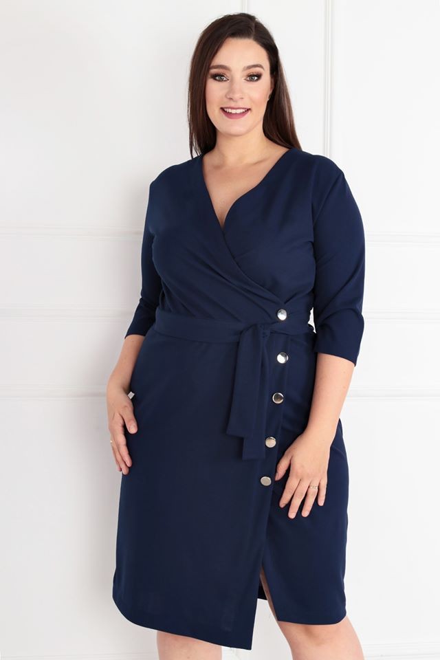 Sukienka plus size z guziczkami KITTY ( r. 44-52) 