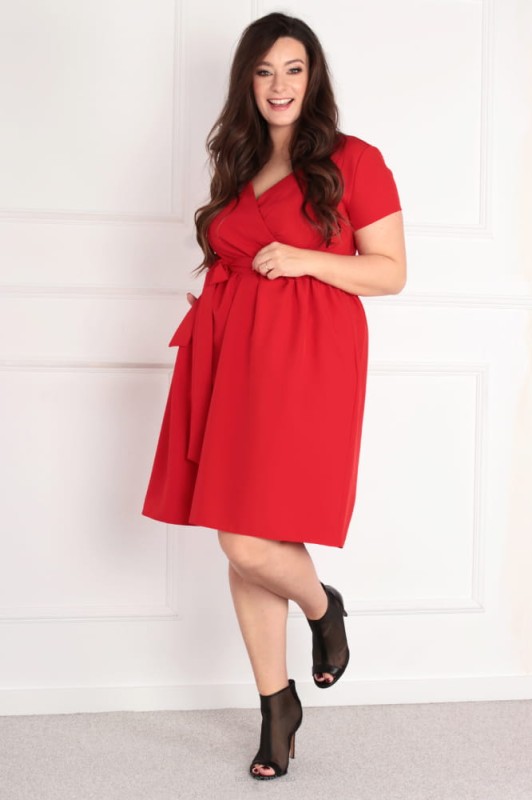 COCO -  Sukienka plus size wiązana w talii ( r. 44-52)  