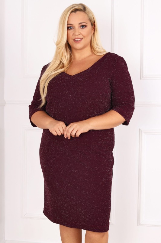 Sukienka plus size  DAISY  z błyszczącą nitką ( r.44-52)