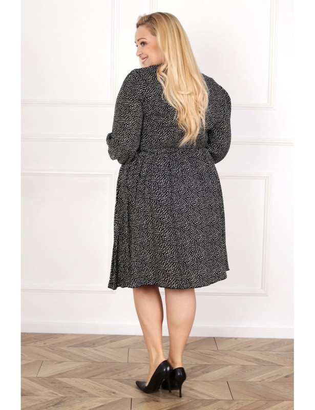 Sukienka plus size midi LU - kropki ( r. 44-52) 