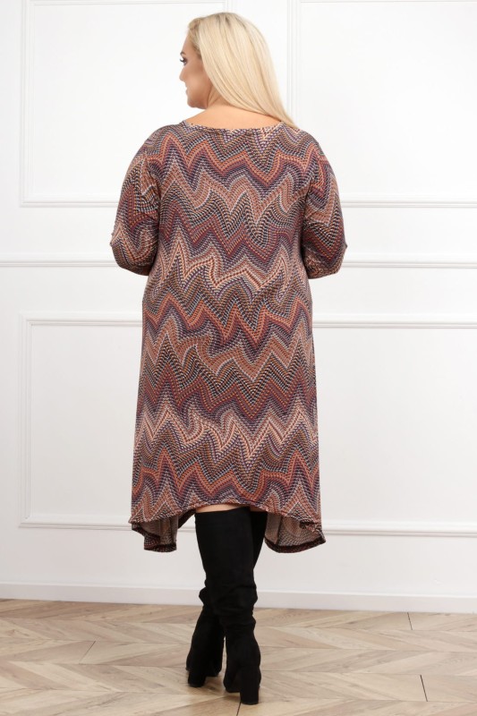 Sukienka plus size NANCY brąz ( r. 44-52)