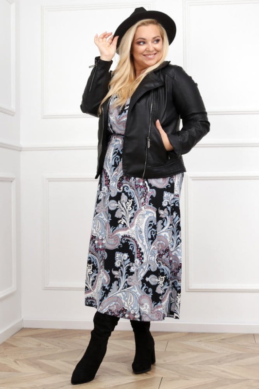 Sukienka plus size BETANY pantofelek czarny ( r. 44-52)  