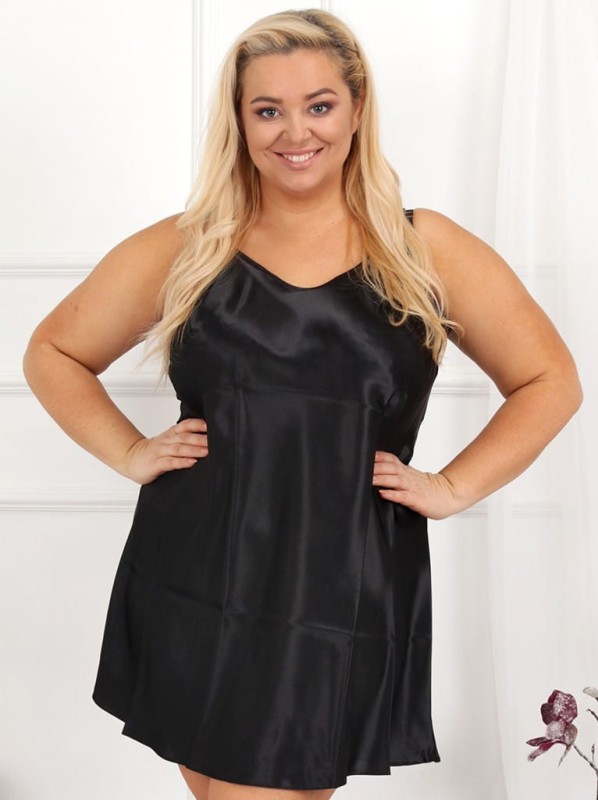 Koszulka satynowa plus size Bordowa - LUNA  (r. 44-54)