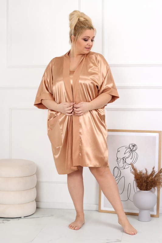 Satynowy Szlafrok plus size AURORA ( r. 44-54)