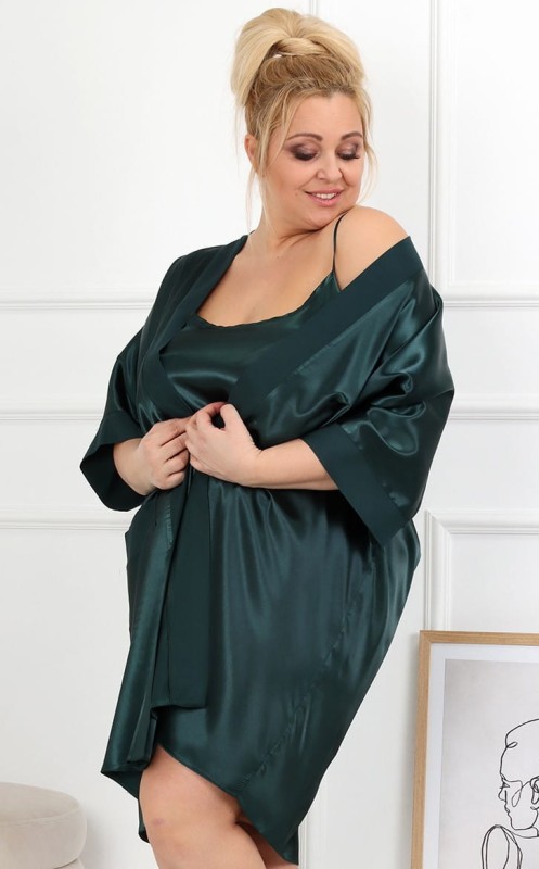 Satynowy Szlafrok plus size AURORA ( r. 44-54)