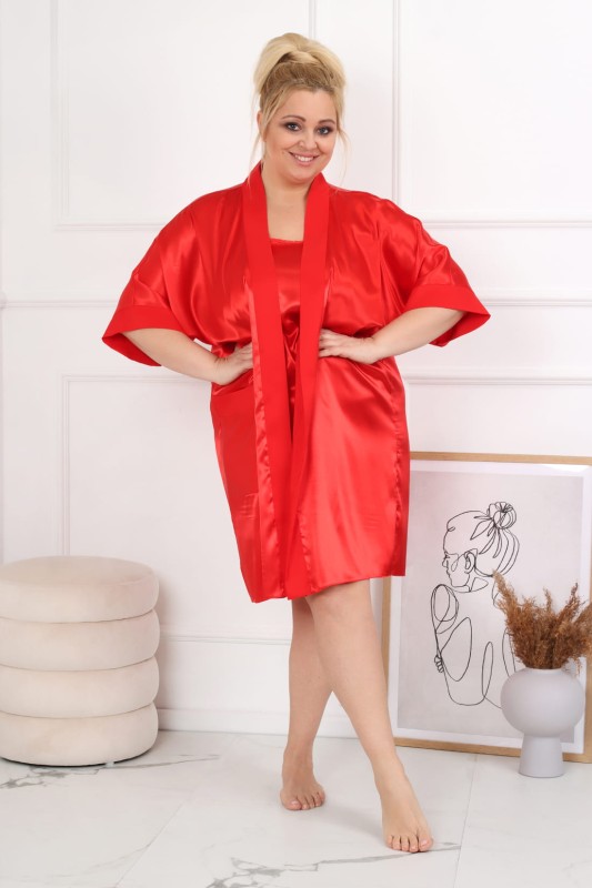 Satynowy Szlafrok plus size AURORA ( r. 44-54)  