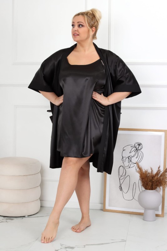 Satynowy Szlafrok plus size AURORA ( r. 44-54)  