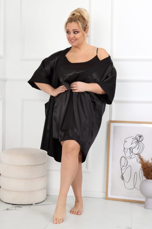 Satynowy Szlafrok plus size AURORA ( r. 44-54)  