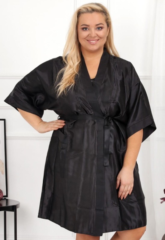 Satynowy Szlafrok plus size AURORA ( r. 44-54)  