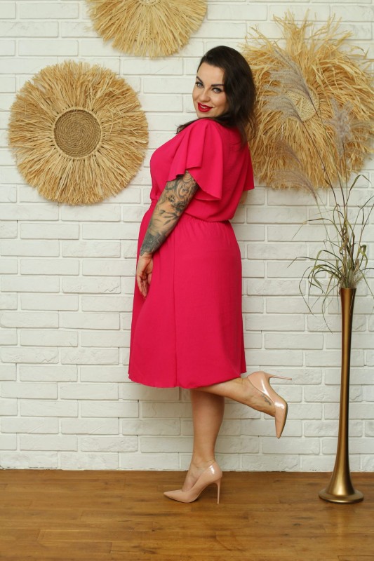 Sukienka plus size z zakładanym dekoltem MOONI ( r. 42-48) 
