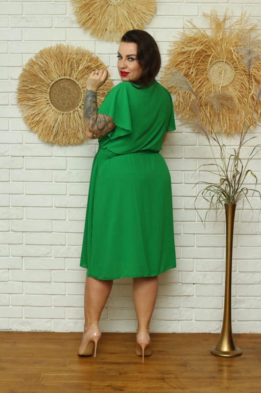 Sukienka plus size z zakładanym dekoltem MOONI (L.r 42-48) 