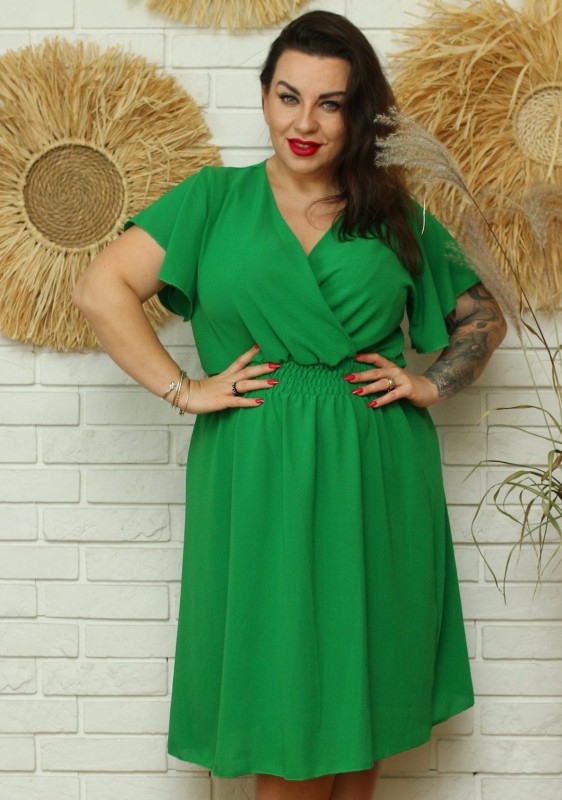 Sukienka plus size z zakładanym dekoltem MOONI (L.r 42-48) 