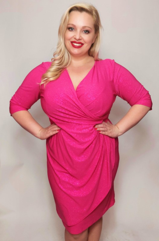 Sukienka plus size z brokatem NICOLE  (r. 46-52)  