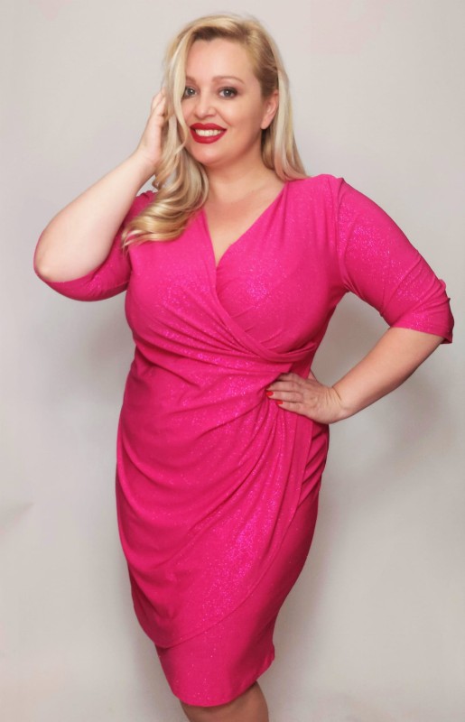 Sukienka plus size z brokatem NICOLE  (r. 46-52)  