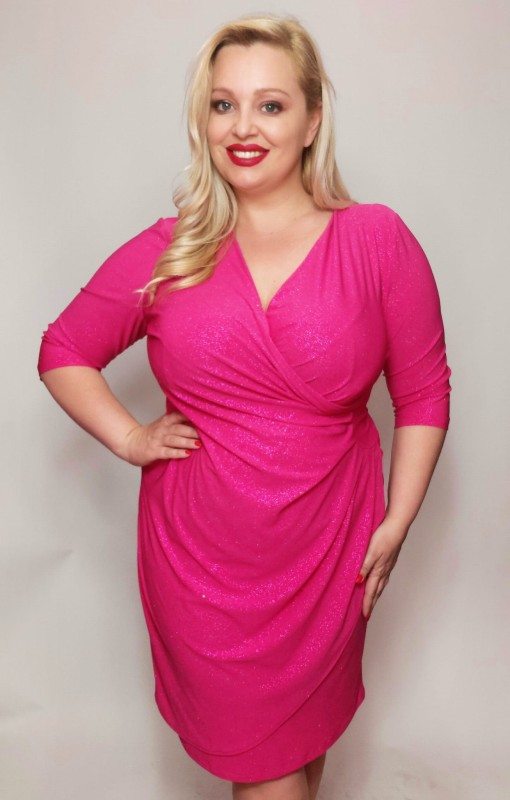 Sukienka plus size z brokatem NICOLE  (r. 46-52)  