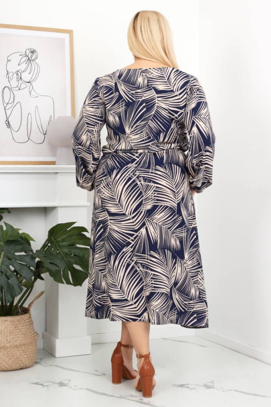Sukienka plus size BETANY niebiesko-beżowa ( r. 44-52)   