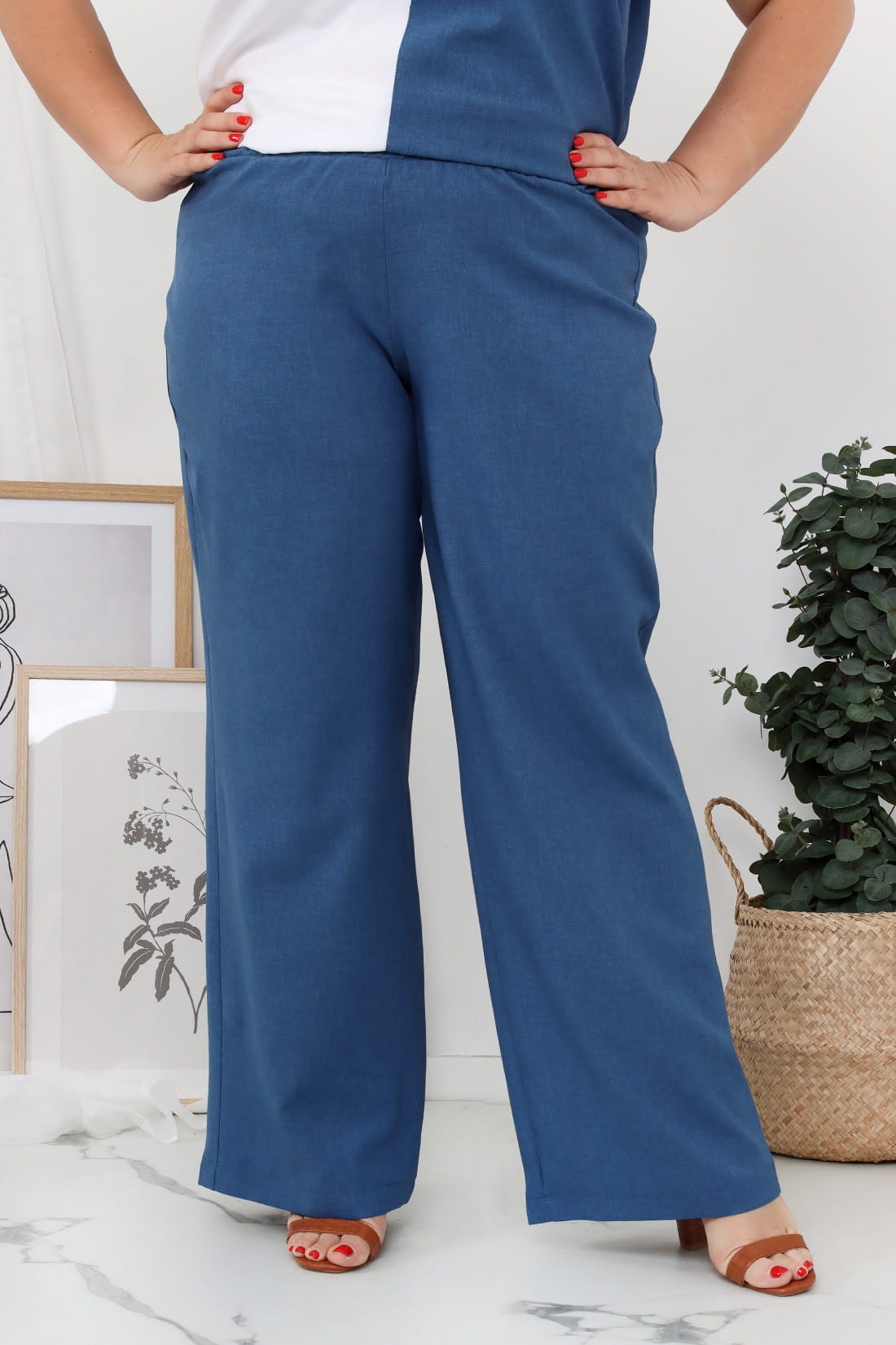 LNIANE Spodnie  plus size LENI  -  jeans ( r. 44-52)  