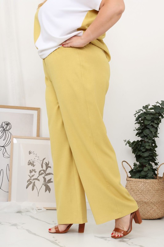 LNIANY KOMPLET PLUS SIZE Spodnie  plus size + bluzka plus size LENI  (L.r 44-52)