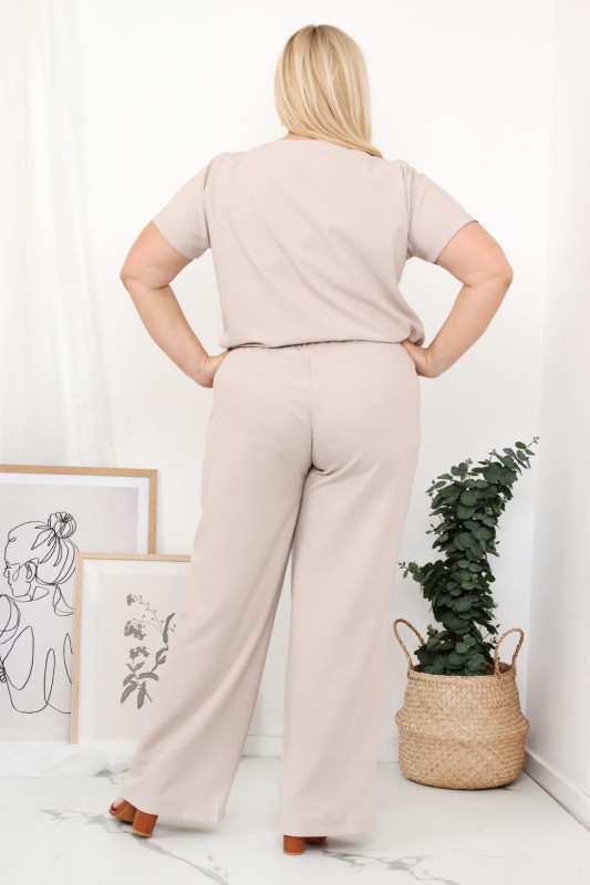 LNIANY KOMPLET PLUS SIZE Spodnie  plus size + bluzka plus size LENI  (L.r 44-52) 