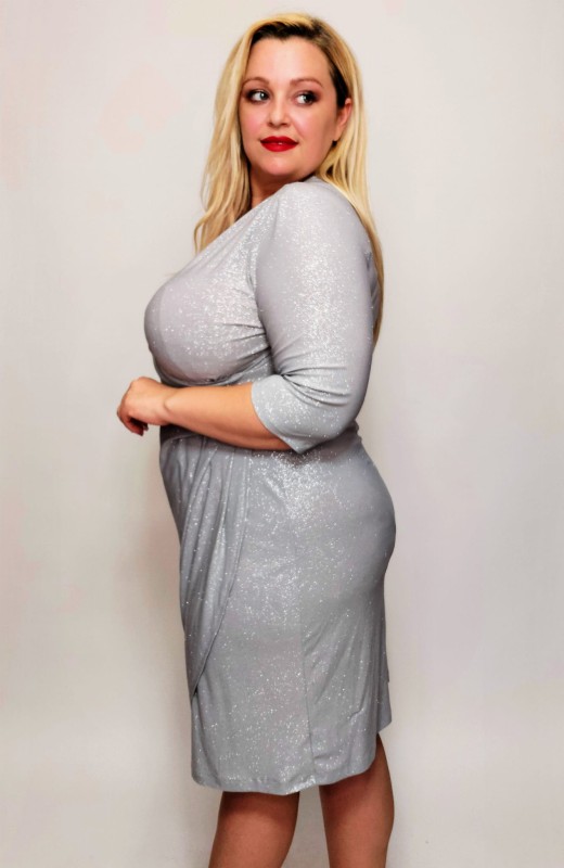 Sukienka plus size z brokatem NICOLE  ( r. 46-52)  