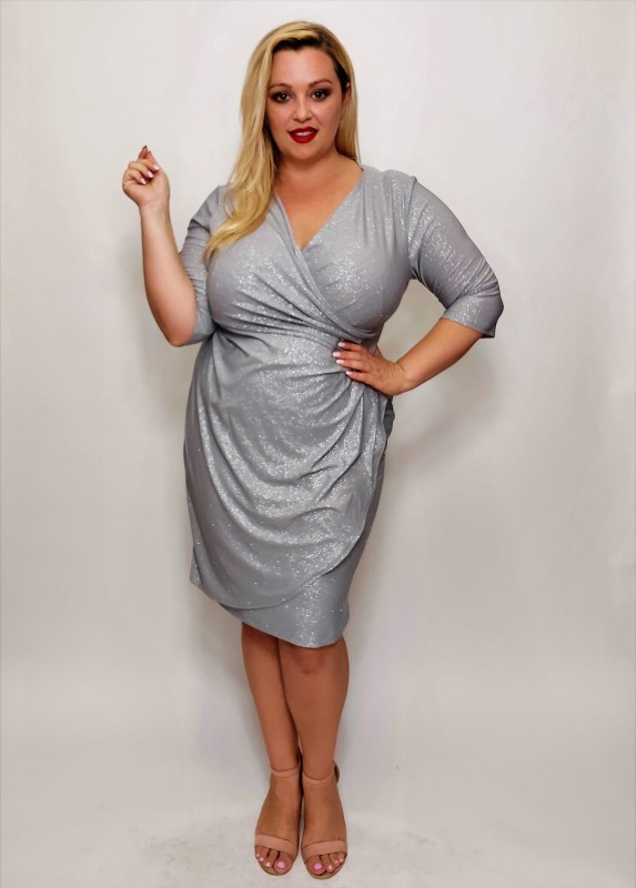 Sukienka plus size z brokatem NICOLE  ( r. 46-52)  