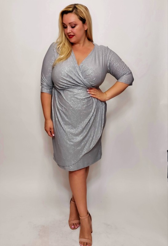 Sukienka plus size z brokatem NICOLE  ( r. 46-52)  