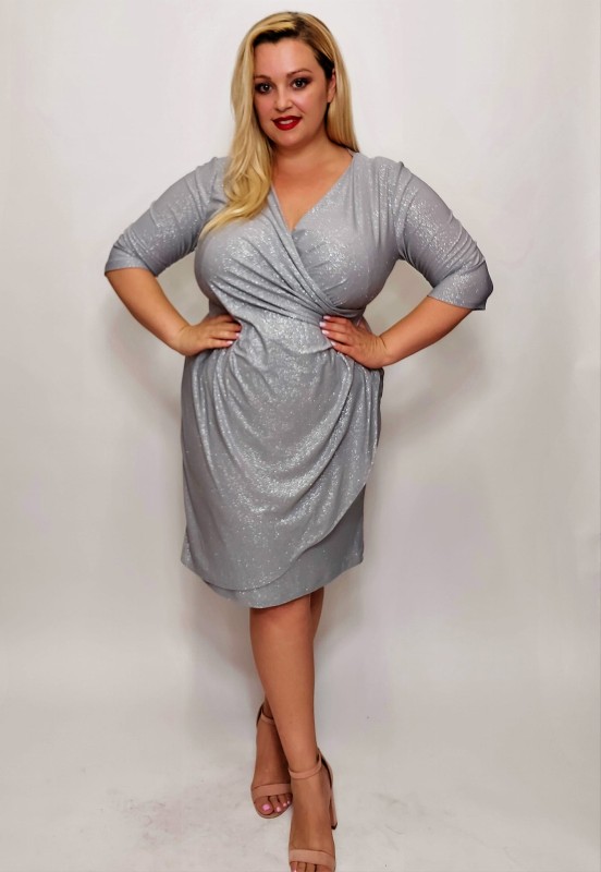 Sukienka plus size z brokatem NICOLE  ( r. 46-52)  
