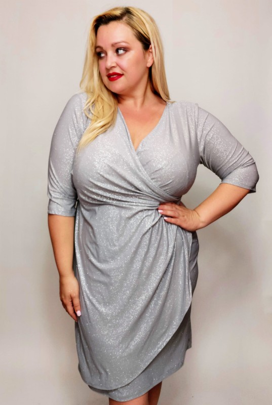 Sukienka plus size z brokatem NICOLE  ( r. 46-52)  