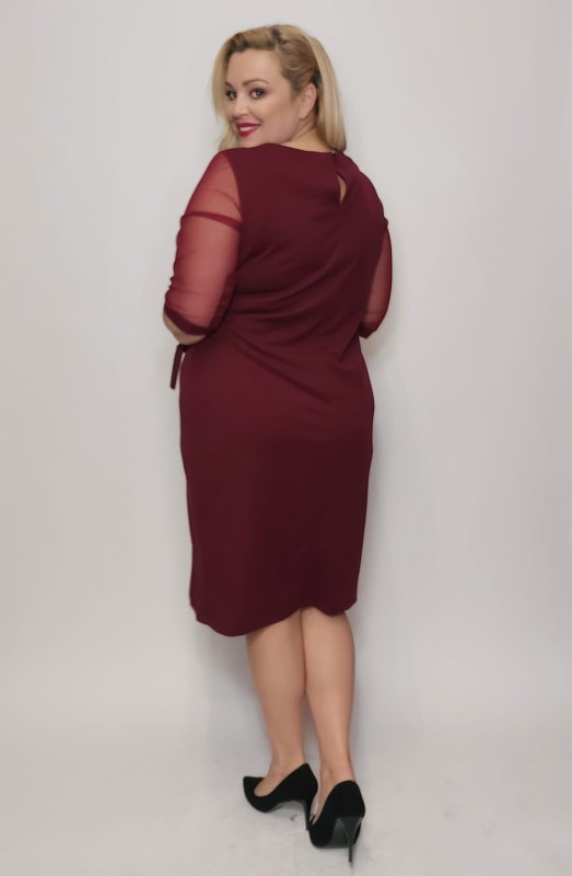 Sukienka plus size z rękawkami z siateczki LESA ( r. 44-52) 