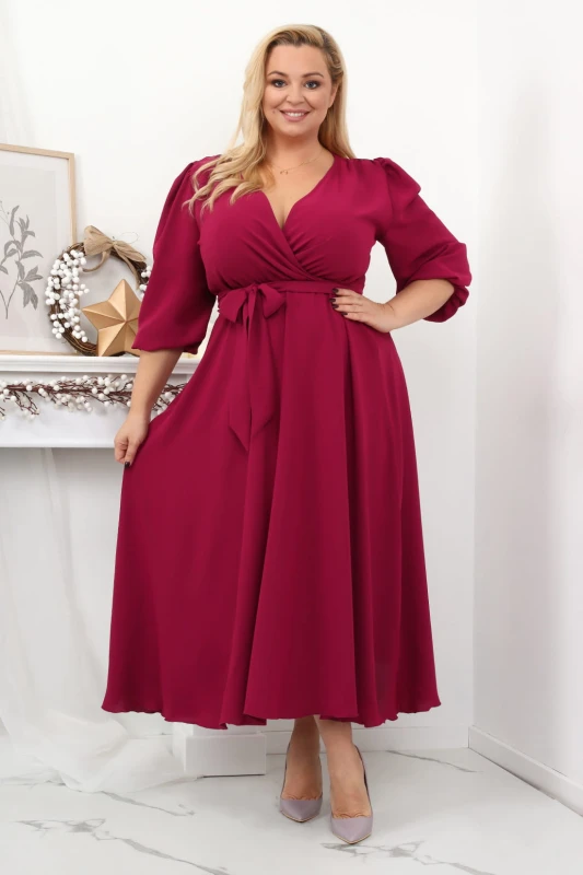 Sukienka plus size Salma  (r. 44-54) Amarantowy