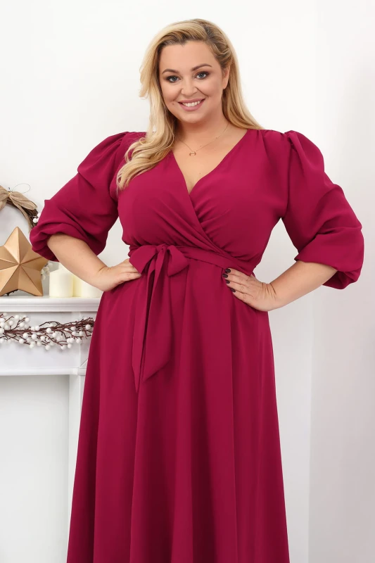 Sukienka plus size Salma  (r. 44-54) Amarantowy